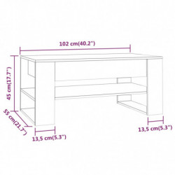 Couchtisch Weiß 102x55x45 cm Holzwerkstoff