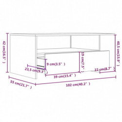 Couchtisch Schwarz 102x55x42 cm Holzwerkstoff