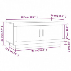 Couchtisch Weiß 102x50x45 cm Holzwerkstoff