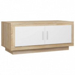 Couchtisch Weiß Sonoma-Eiche 102x50x45 cm Holzwerkstoff