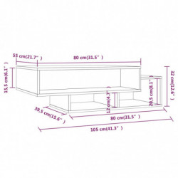 Couchtisch Räuchereiche 105x55x32 cm Holzwerkstoff