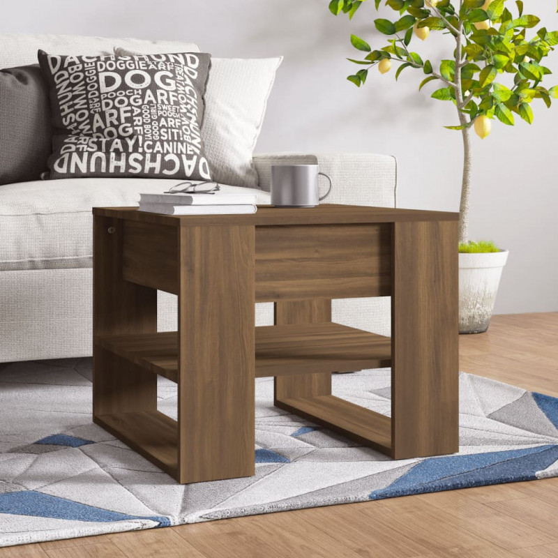 Couchtisch Braun Eiche 55,5x55x45 cm Holzwerkstoff