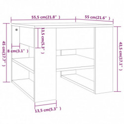 Couchtisch Braun Eiche 55,5x55x45 cm Holzwerkstoff