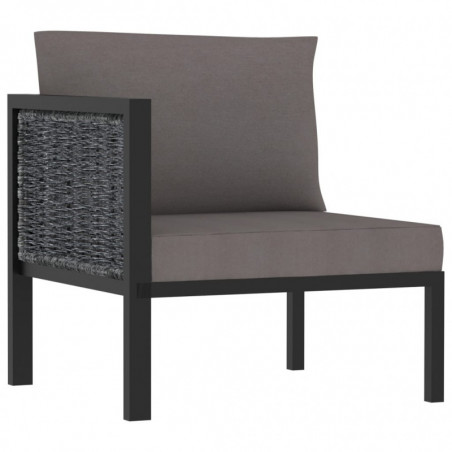 Sofa-Eckelement mit Rechter Armlehne Poly Rattan Anthrazit