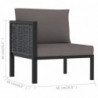 Sofa-Eckelement mit Rechter Armlehne Poly Rattan Anthrazit