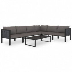 Sofa-Eckelement mit Rechter Armlehne Poly Rattan Anthrazit