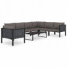 Sofa-Eckelement mit Rechter Armlehne Poly Rattan Anthrazit