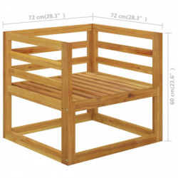 Gartenstuhl mit Dunkelgrauen Auflagen Massivholz Akazie