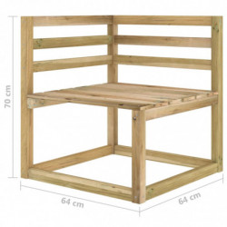 Garten-Paletten-Ecksofas 2 Stk. Grün Imprägniertes Kiefernholz