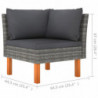 Ecksofas 2 Stk. Poly Rattan und Eukalyptus Massivholz