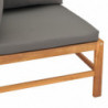 Ecksofa mit Dunkelgrauen Kissen Teak Massivholz