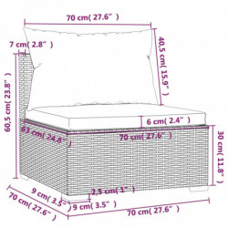 4-tlg. Garten-Lounge-Set mit Auflagen Schwarz Poly Rattan