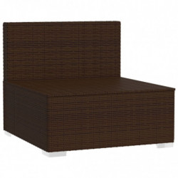 4-Sitzer-Sofa mit Kissen Braun Poly Rattan