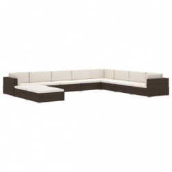 Modular-Sofa-Mittelteil 1 Stk. + Auflagen Poly Rattan Schwarz