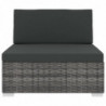 Modular-Sofa-Mittelteil 1 Stk. + Auflagen Poly Rattan Grau