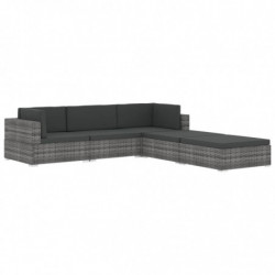 Modular-Sofa-Eckteil 1 Stk. + Auflagen Poly Rattan Braun