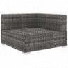 Modular-Sofa-Eckteil 1 Stk. + Auflagen Poly Rattan Grau