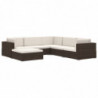 Modular-Sofa-Eckteil 1 Stk. + Auflagen Poly Rattan Grau