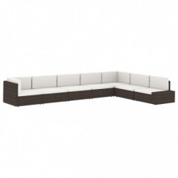 Modulares Sofa-Eckteil mit Armlehne (rechts) Poly Rattan Schwarz