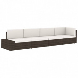 Modulares 2-Sitzer-Sofa Poly Rattan Schwarz