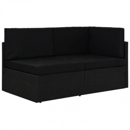 Modulares 2-Sitzer-Sofa Poly Rattan Schwarz Modulares 2-Sitzer-Sofa Poly Rattan Schwarz