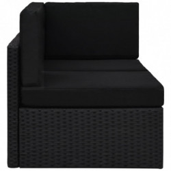 Modulares 2-Sitzer-Sofa Poly Rattan Schwarz