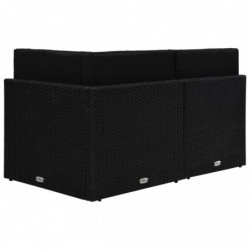 Modulares 2-Sitzer-Sofa Poly Rattan Schwarz