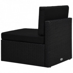 Modulares 2-Sitzer-Sofa Poly Rattan Schwarz