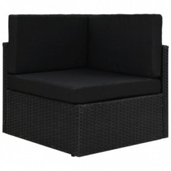 Modulares 2-Sitzer-Sofa Poly Rattan Schwarz