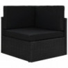 Modulares 2-Sitzer-Sofa Poly Rattan Schwarz
