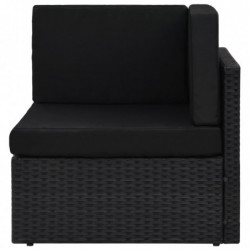 Modulares 2-Sitzer-Sofa Poly Rattan Schwarz