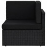 Modulares 2-Sitzer-Sofa Poly Rattan Schwarz