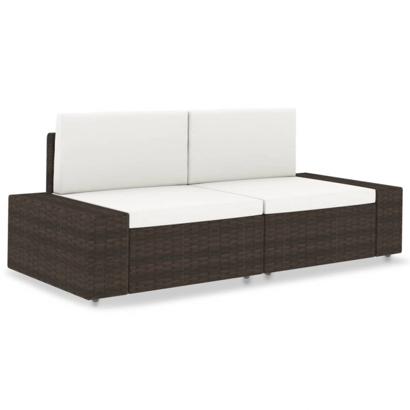 Modulares 2-Sitzer-Sofa Poly Rattan Braun