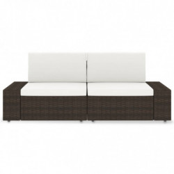 Modulares 2-Sitzer-Sofa Poly Rattan Braun