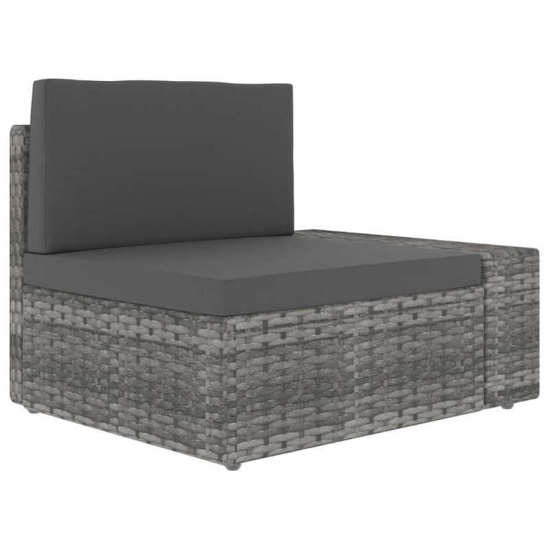 Modulares Sofa-Eckteil mit Armlehne (links) Poly Rattan Grau