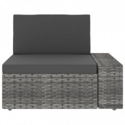 Modulares Sofa-Eckteil mit Armlehne (links) Poly Rattan Grau
