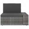 Modulares Sofa-Eckteil mit Armlehne (links) Poly Rattan Grau