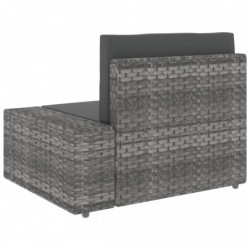 Modulares Sofa-Eckteil mit Armlehne (links) Poly Rattan Grau