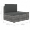 Modulares Sofa-Eckteil mit Armlehne (links) Poly Rattan Grau