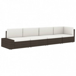 Modulares Sofa-Eckteil mit Armlehne (links) Poly Rattan Grau