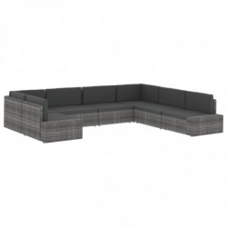 Modulares Sofa-Eckteil mit Armlehne (links) Poly Rattan Grau