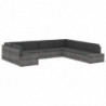 Modulares Sofa-Eckteil mit Armlehne (links) Poly Rattan Grau