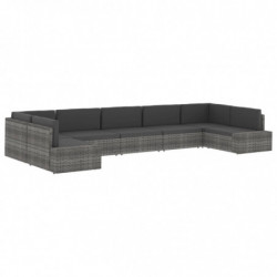 Modulares Sofa-Eckteil mit Armlehne (links) Poly Rattan Grau