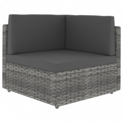 Modulares 2-Sitzer-Sofa Poly Rattan Grau