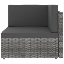 Modulares 2-Sitzer-Sofa Poly Rattan Grau