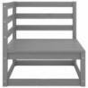Gartensofa 2-Sitzer mit Kissen Grau Kiefer Massivholz Weiß