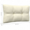 2-Sitzer-Gartensofa mit Kissen Creme Massivholz Kiefer