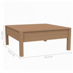 3-tlg. Garten-Lounge-Set mit Kissen Creme Massivholz Kiefer