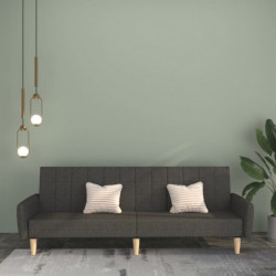 Schlafsofa 2-Sitzer Dunkelgrau Stoff