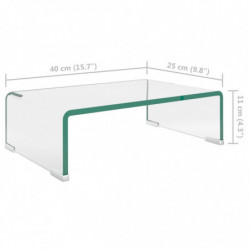 TV-Tisch/Bildschirmerhöhung Glas Transparent 40x25x11 cm